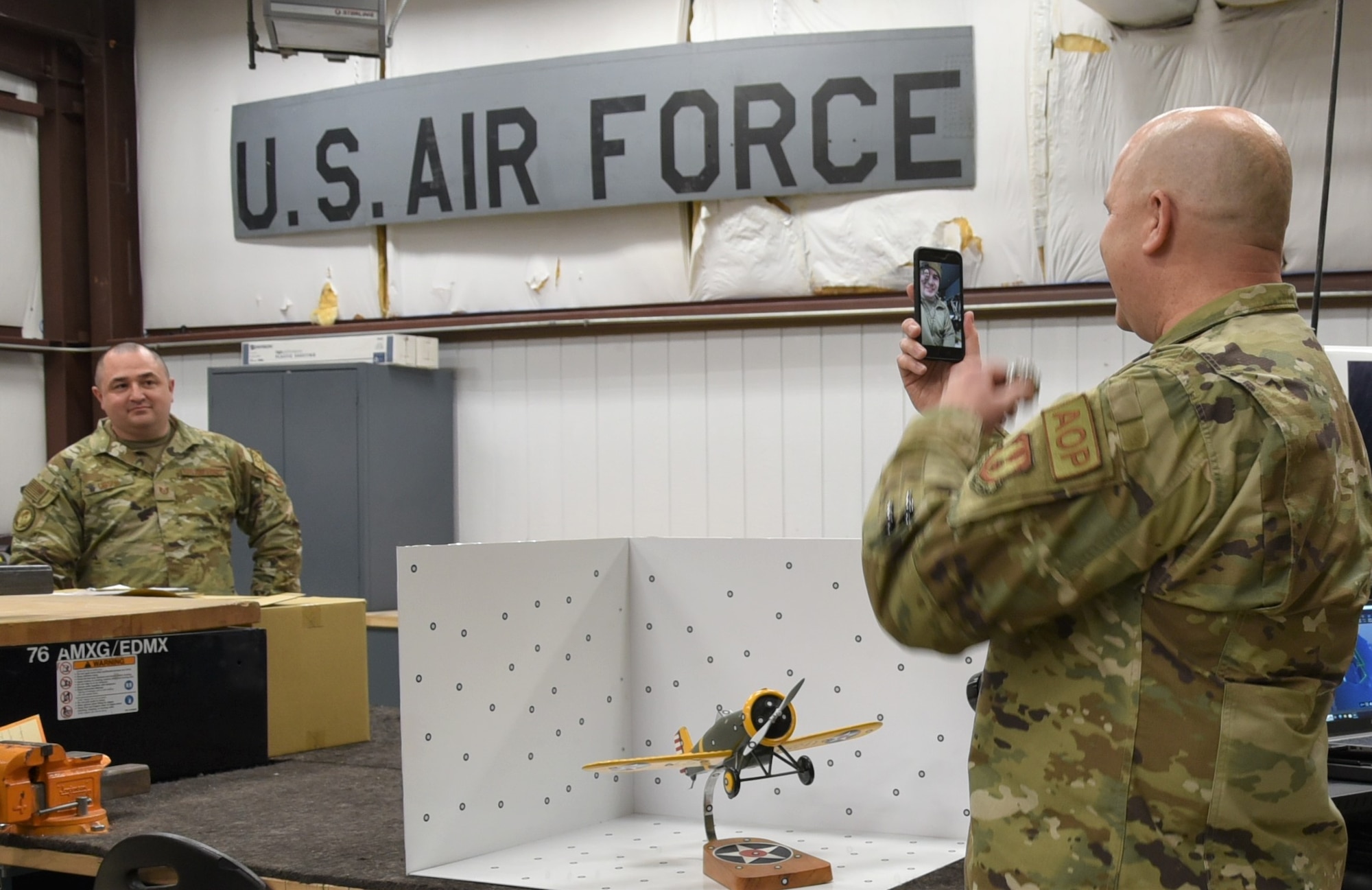 The command chief master sergeants from four of the six centers within AFMC met with Flosi at Tinker Air Force Base, Oklahoma, Feb. 23 to collaborate and learn more about AFSC and how its mission connects with their own.