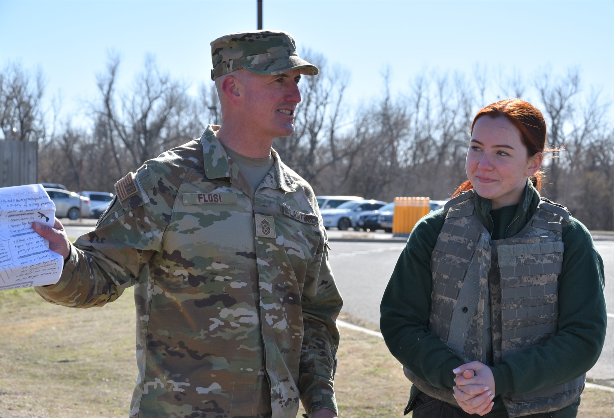 The command chief master sergeants from four of the six centers within AFMC met with Flosi at Tinker Air Force Base, Oklahoma, Feb. 23 to collaborate and learn more about AFSC and how its mission connects with their own.