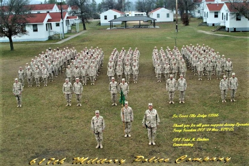 Soldiers with the Kentucky National Guard’s 617th Military Police Company are shown ikn November 2004 at Fort McCoy, Wis. The unit, before they were deployed to Iraq, were mobilized at Fort McCoy and had left a time capsule in a barracks at McCoy that was discovered in late 2022 by contractors working on Fort McCoy barracks. The company placed the makeshift time capsule in the walls of the barracks thinking they’d come back to it after their deployment completed in 2005 but they forgot about it. The 617th completed their mobilization at Fort McCoy from October to November 2004 and then their demobilization a year later. The unit also is one of the most decorated combat National Guard military police units after completing that deployment. (Contributed photo)