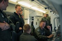 VP-45 Sailors laughing inside aircraft cabin