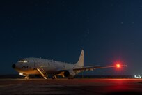 VP-45 aircraft on the flightline at night