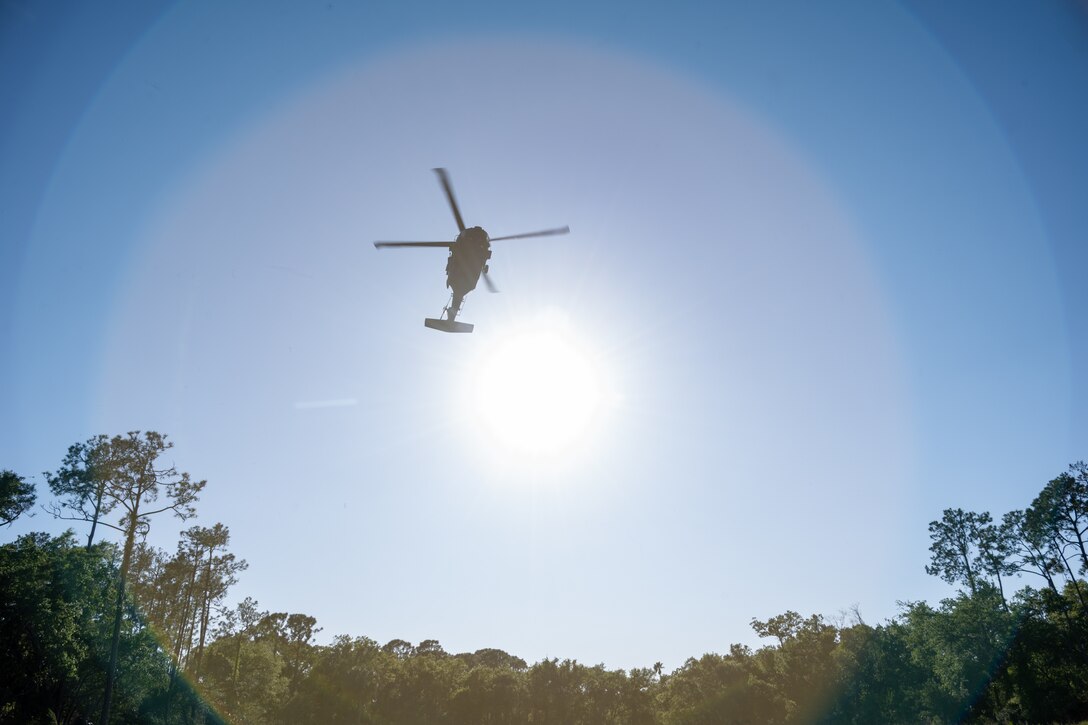 Army Reserve conduct rappel training onboard UH-60 Blackhawk