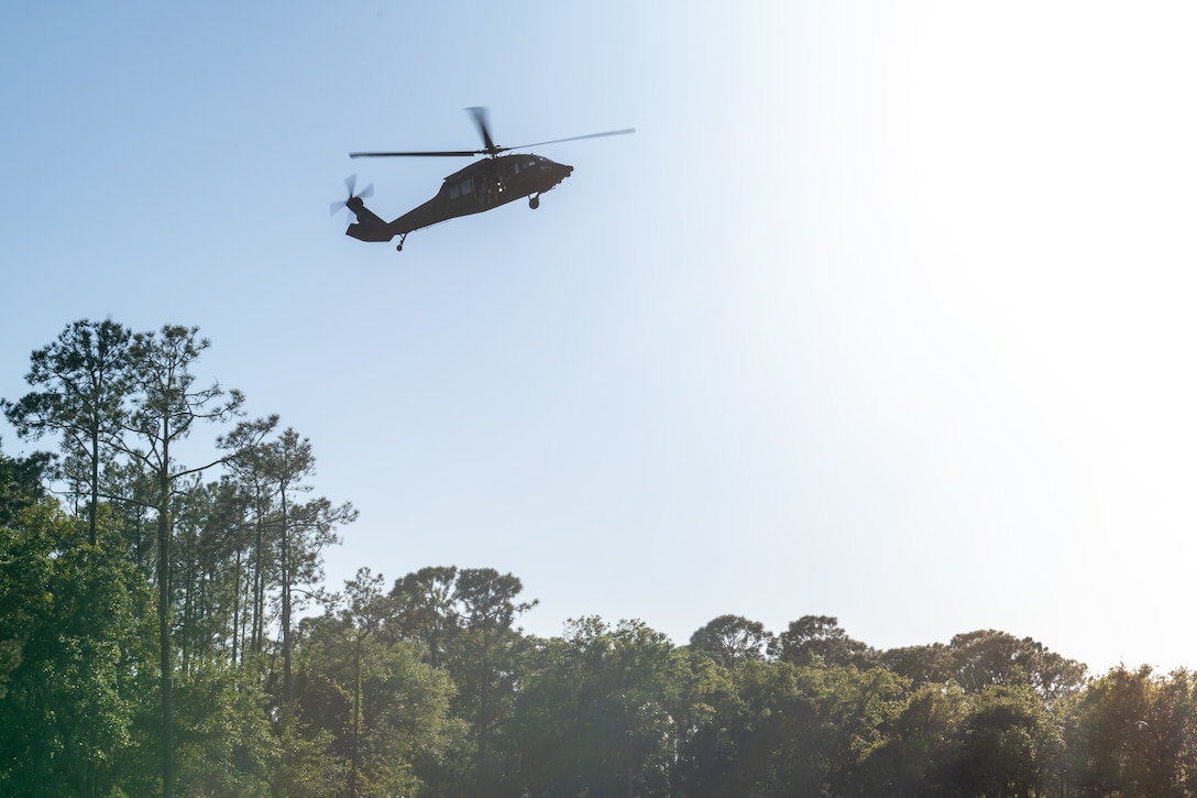 Army Reserve conduct rappel training onboard UH-60 Blackhawk