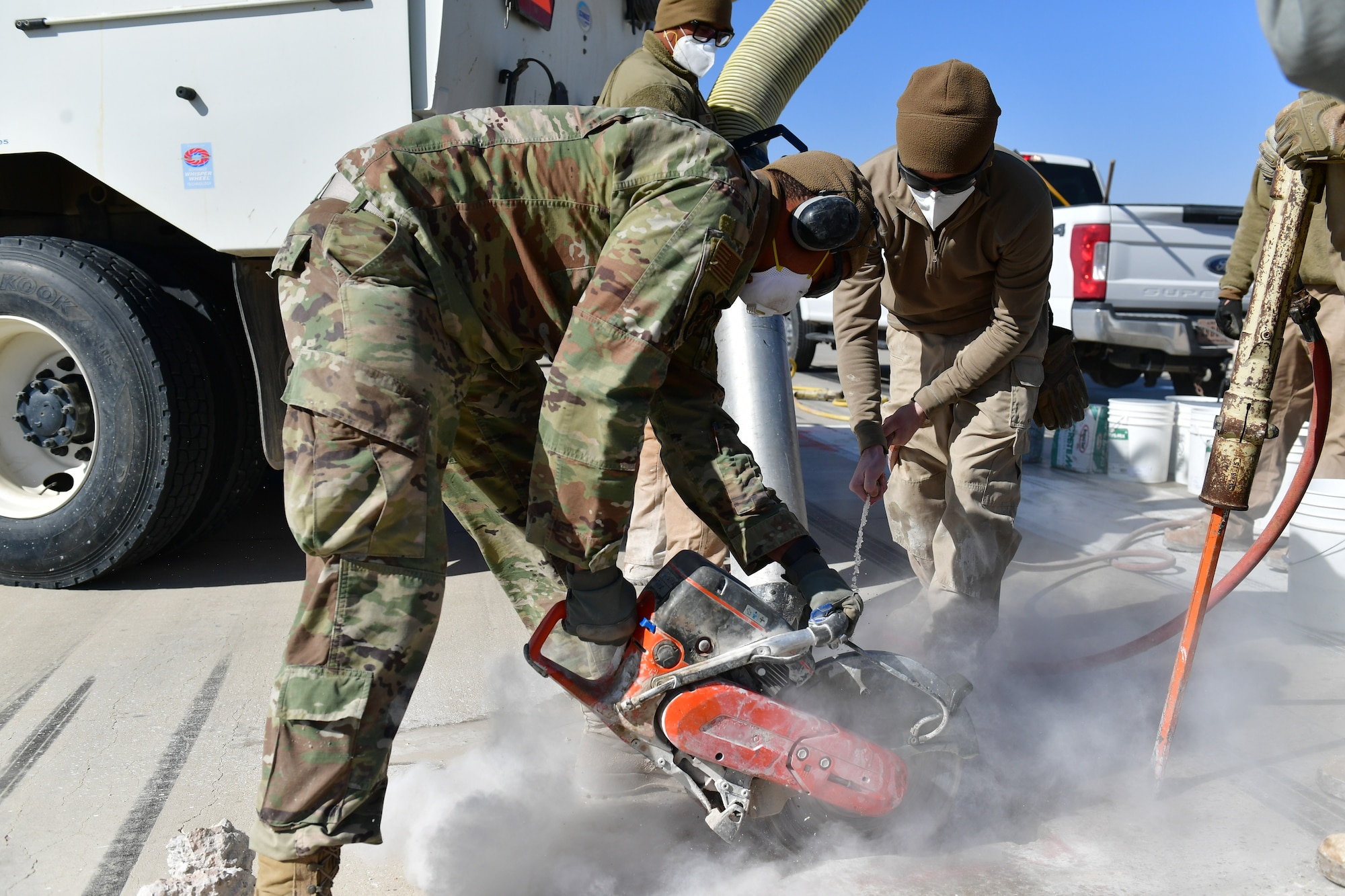 When a 130,000 pound aircraft touches down, it makes an impact. And no matter how good your surface is, over time, everything wears down. So when the 332d Air Expeditionary Wing starts to see cracks in the flight line, they call the 332d Expeditionary Civil Engineer heavy repair flight.