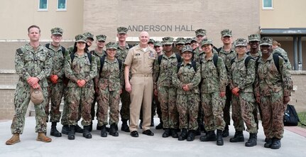 Force Master Chief Michael Roberts, Director of the Hospital Corps, visits Navy Medicine Training Support Center on March 16, 2023. The visit marked the conclusion of the 2023 Senior Enlisted Leadership Symposium hosted by the FORCM.
