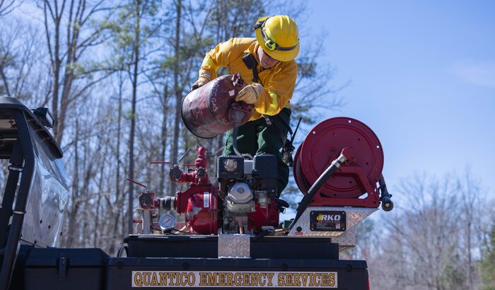 Mark Blake, Quantico Fire & Emergency Services, conducts controlled burns at Marine Corps Base Quantico, Virginia, March 9, 2023. According to the NREA, the purpose of the burns is to reduce fuel litter, minimize the potential of wildfires, and promote wildlife habitat. Fuel litter is dead and trodden woody debris that could be used as fuel for wildfires or other potential hazards.



In addition, excess foliage can disrupt the natural flow of nutrients throughout the soil and ecosystem as a whole. The burns are carried out multiple times throughout the year to achieve maximum results. Other benefits of conducting the controlled burns include the mitigation of pests and diseases, native plant reduction, and control of invasive species.