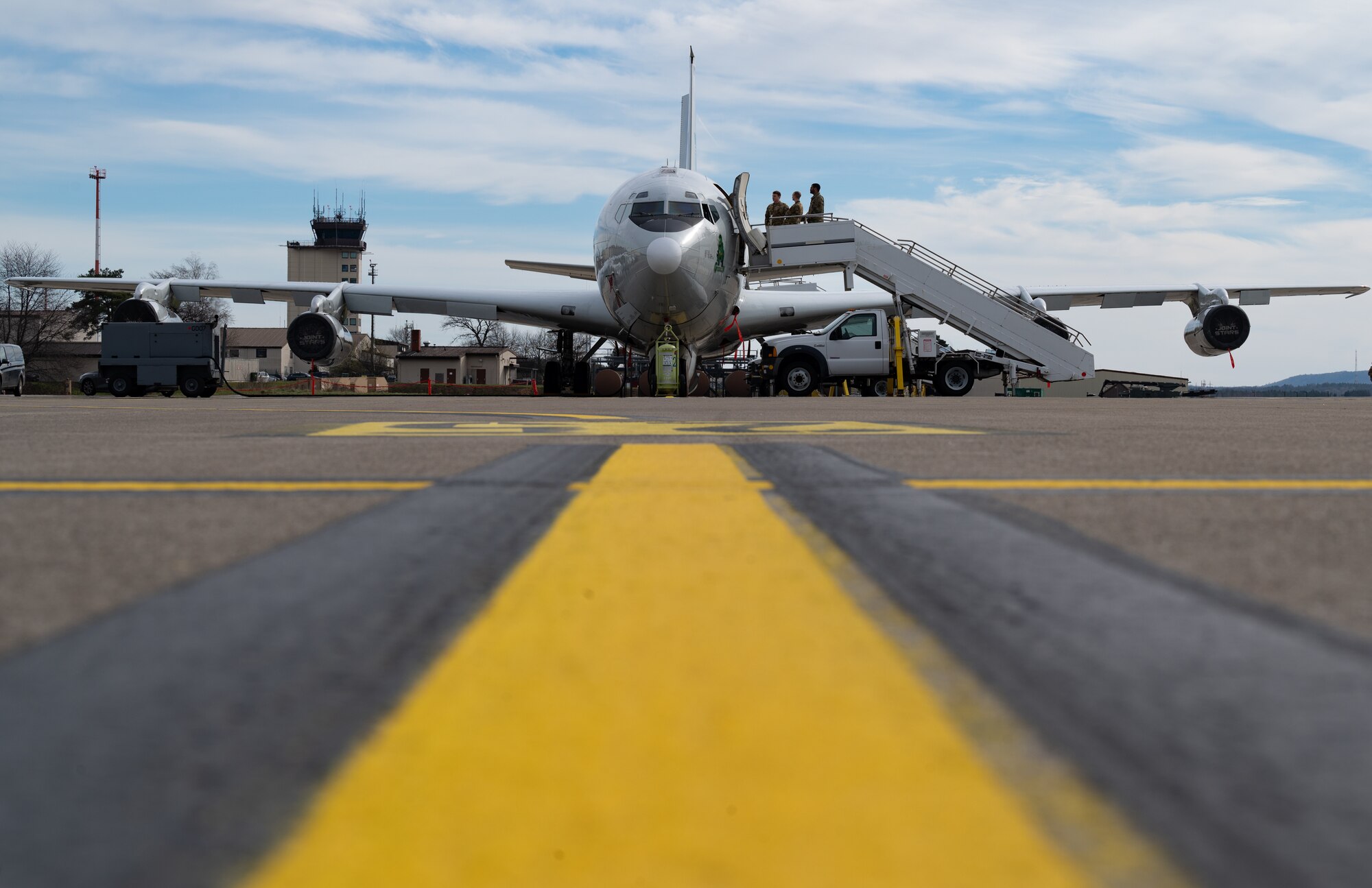 plane sits on flightline