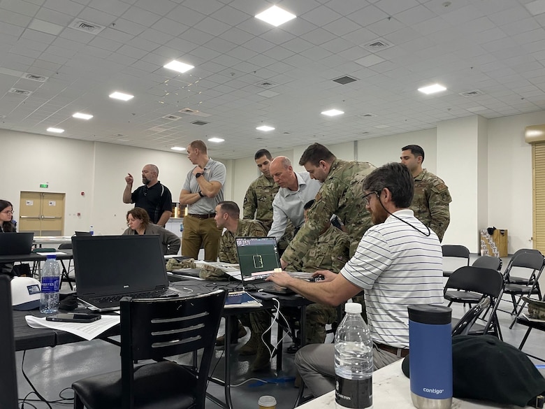 USACE Transatlantic Middle East District (TAM) and representatives from AFCENT, AFCEC, and an architecture engineering firm team meet during a planning charette and conduct a Design Based Threat Assessment (DBTA) to assess and mitigate potential threats to U.S. military facilities. The DBTA is required for any facilities being built that will be
occupied by U.S. military personnel. Because TAM has developed expertise in the process they are able to provide DBTAs as a service to their mission partners and other agencies who may require one without the need to
outsource this critical step in construction.