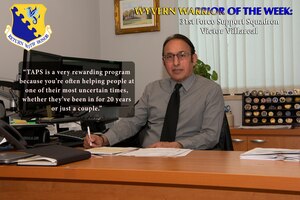 This week’s Wyvern Warrior of the Week is Victor Villareal, 31st Force Support transition program manager. A retired Senior Master Sgt., he has been working with the U.S. Air Force for 48 years.