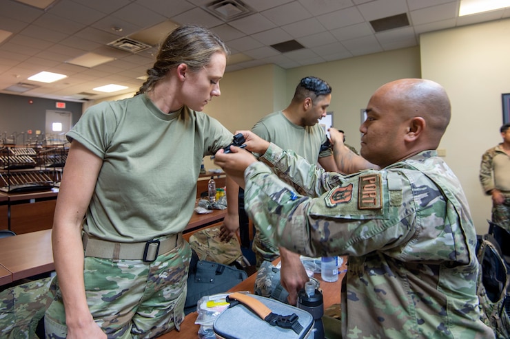 The 44th Aerial Port Squadron and 624th Aerospace Medicine Flight conducted Tactical Combat Casualty Care training while at Andersen Air Force Base, Guam.