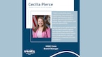 Graphic for Women's History Month highlighting NSWC Crane employee Cecilia Pierce.