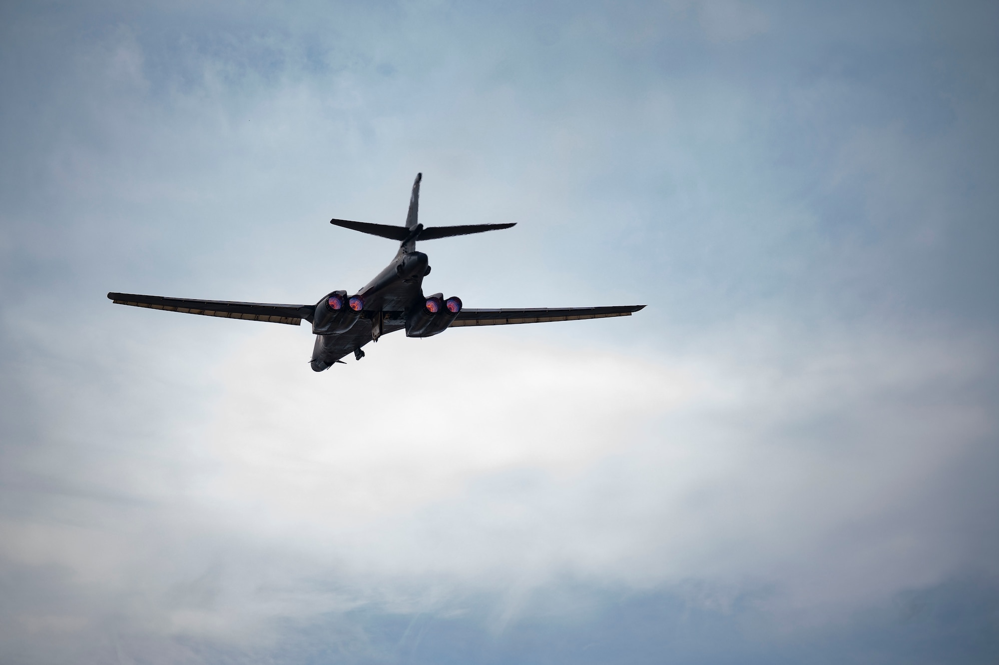 A B-1B Lancer takes off from Dyess Air Force Base, Texas, March 22, 2023. In preparation for possible inclement weather, Dyess Airmen rapidly prepared over a dozen aircraft to relocate, successfully demonstrating America’s Lift and Strike Base’s ability to achieve dynamic force employment while using agile combat employment. The B-1s were temporarily relocated to Holloman Air Force Base, New Mexico, while the C-130s flew to several airfields throughout the United States. “This relocation not only protects our B-1 fleet from potential severe weather, but it also shows agile combat employment implementation,” said Col. Joseph Kramer, 7th Bomb Wing commander. “Moving at a faster rate, to more locations, is something we may need in a high-end fight. We appreciate Holloman’s ability to host our aircraft and Airmen, and this effort demonstrates that this action is repeatable when necessary.” (U.S. Air Force photo by Airman Emma Anderson)