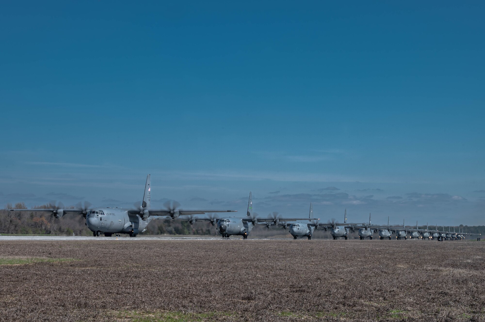 C-130 taxi on the runway