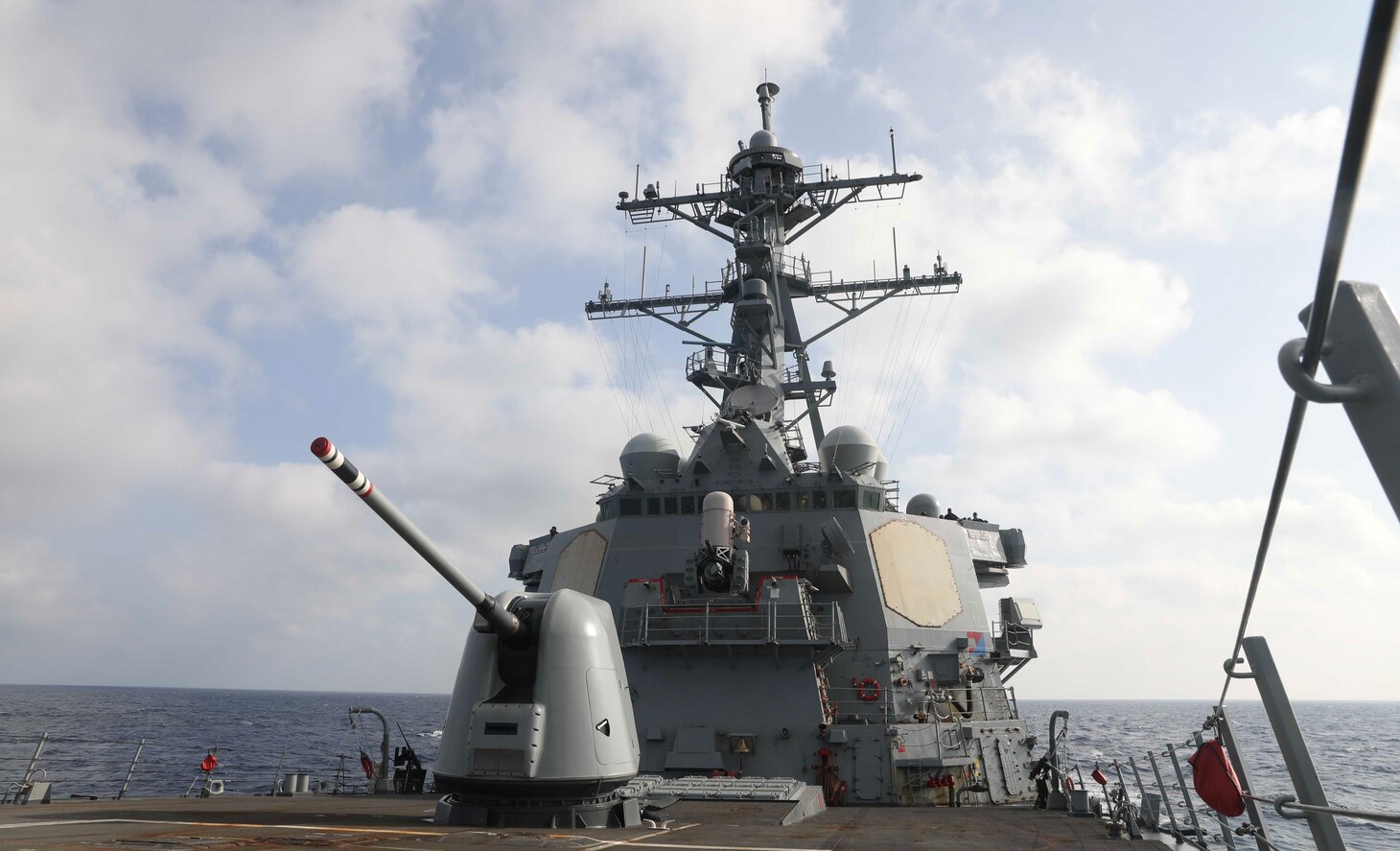 SOUTH CHINA SEA (March 24, 2023) – The Arleigh Burke-class guided-missile destroyer USS Milius (DDG 69) conducts a freedom of navigation operation in the South China Sea, March 24. Milius is forward-deployed to the U.S. 7th Fleet area of operations in support of a free and open Indo-Pacific. (U.S. Navy photo by Mass Communication Specialist 1st Class Greg Johnson)