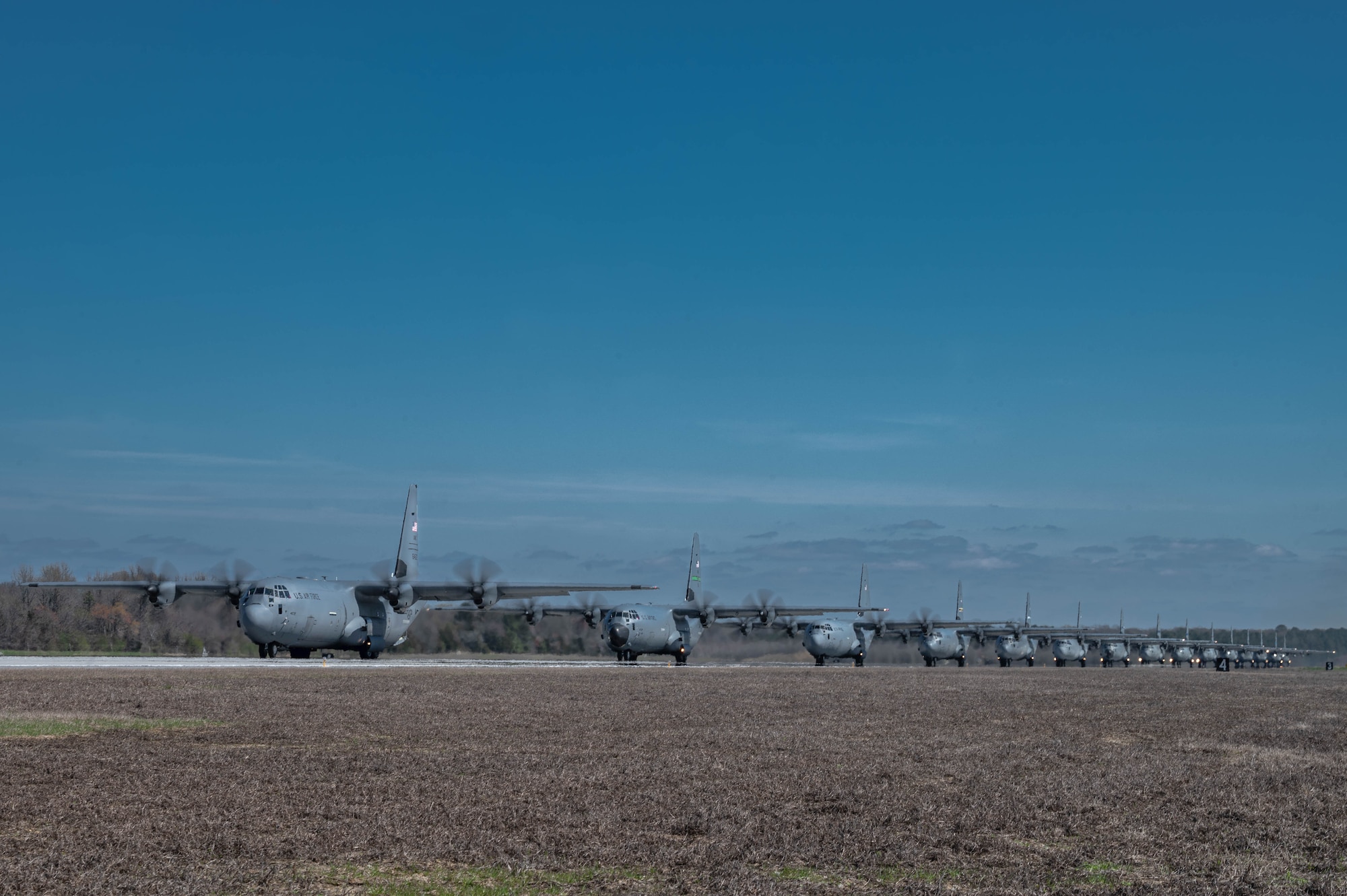 C-130 taxi on the runway