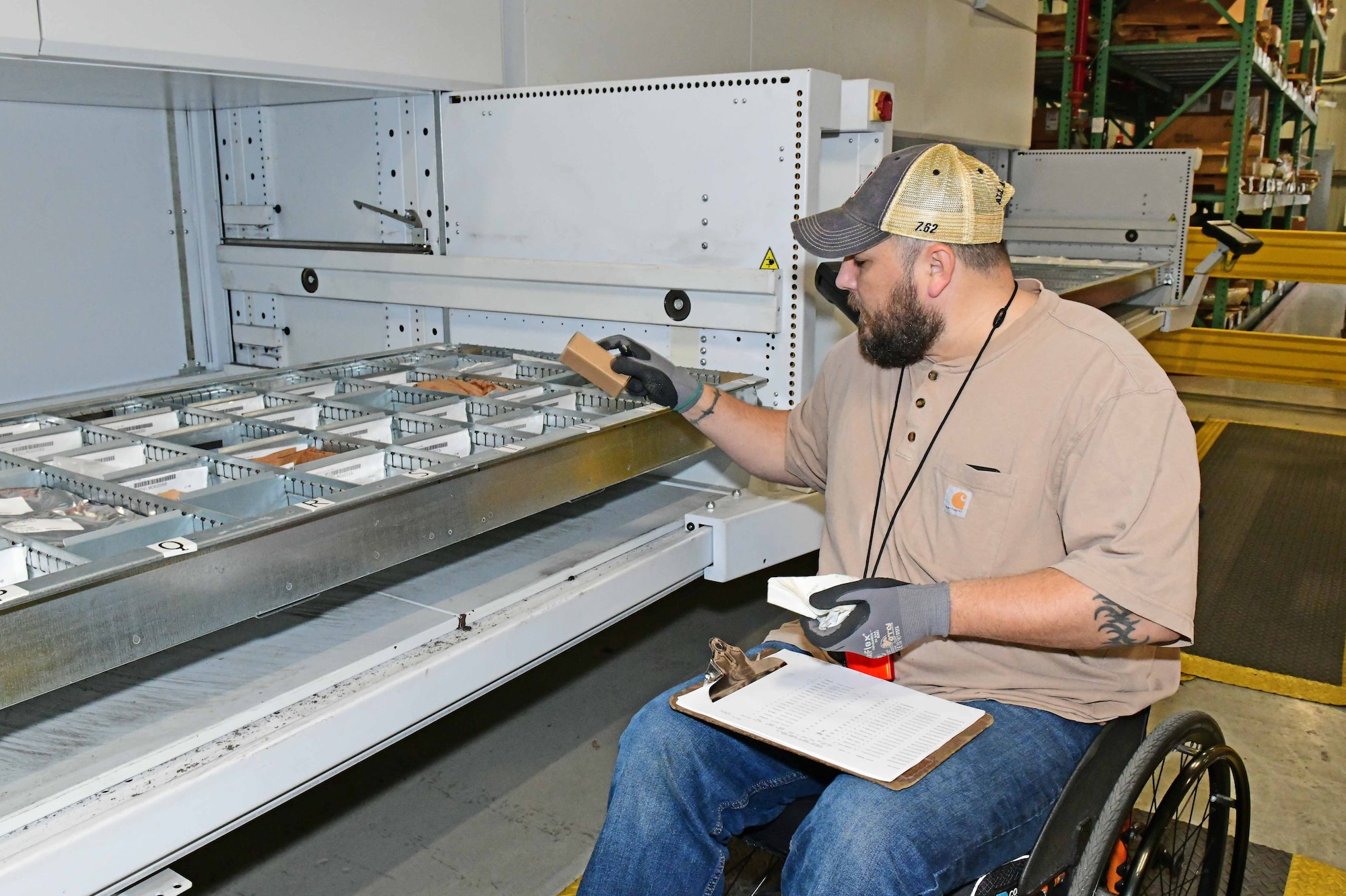 Man processing supplies