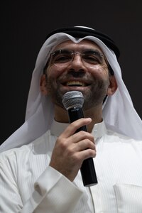 Dr. Ali A. Alkandari, an Arabic and Islamic Studies expert, educates U.S. service members and coalition partners on Ramadan at Ali Al Salem Air Base, Kuwait, March 14, 2023. Dr. Alkandari spoke on the significance of Ramadan, what to expect in Kuwait during Ramadan, and some cultural courtesies to observe. Having a better comprehension of the host nation’s culture allows for deeper understanding, mutual respect and lasting partnerships. (U.S. Air Force photo by Senior Airman Devan Halstead)