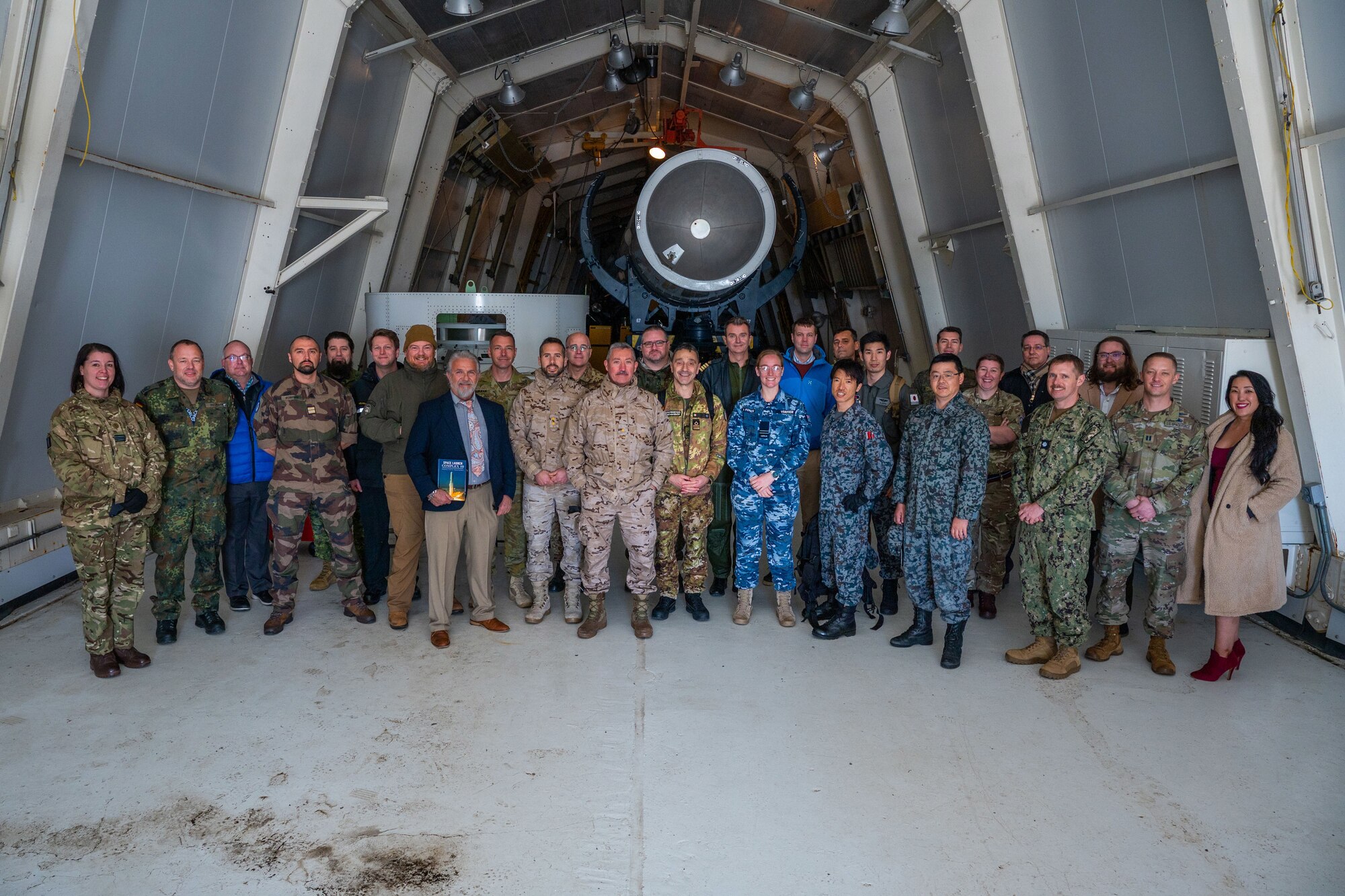 Participants in the Global Sentinel ’24 initial planning conference pose for a picture at the Vandenberg History Museum, Calif., Mar. 1, 2023. Global Sentinel is a one-of-a-kind event that brings together multinational partners from all major theaters and provides a venue for collaboration in the space domain focused on space surveillance, safety, and security. (U.S. Space Force photo by Tech. Sgt. Luke Kitterman)