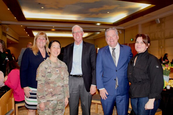 Col. Walsh poses with Torrance Chamber members after she delivered a keynote for their annual Women of Influence luncheon and awards ceremony on March 16, 2023.