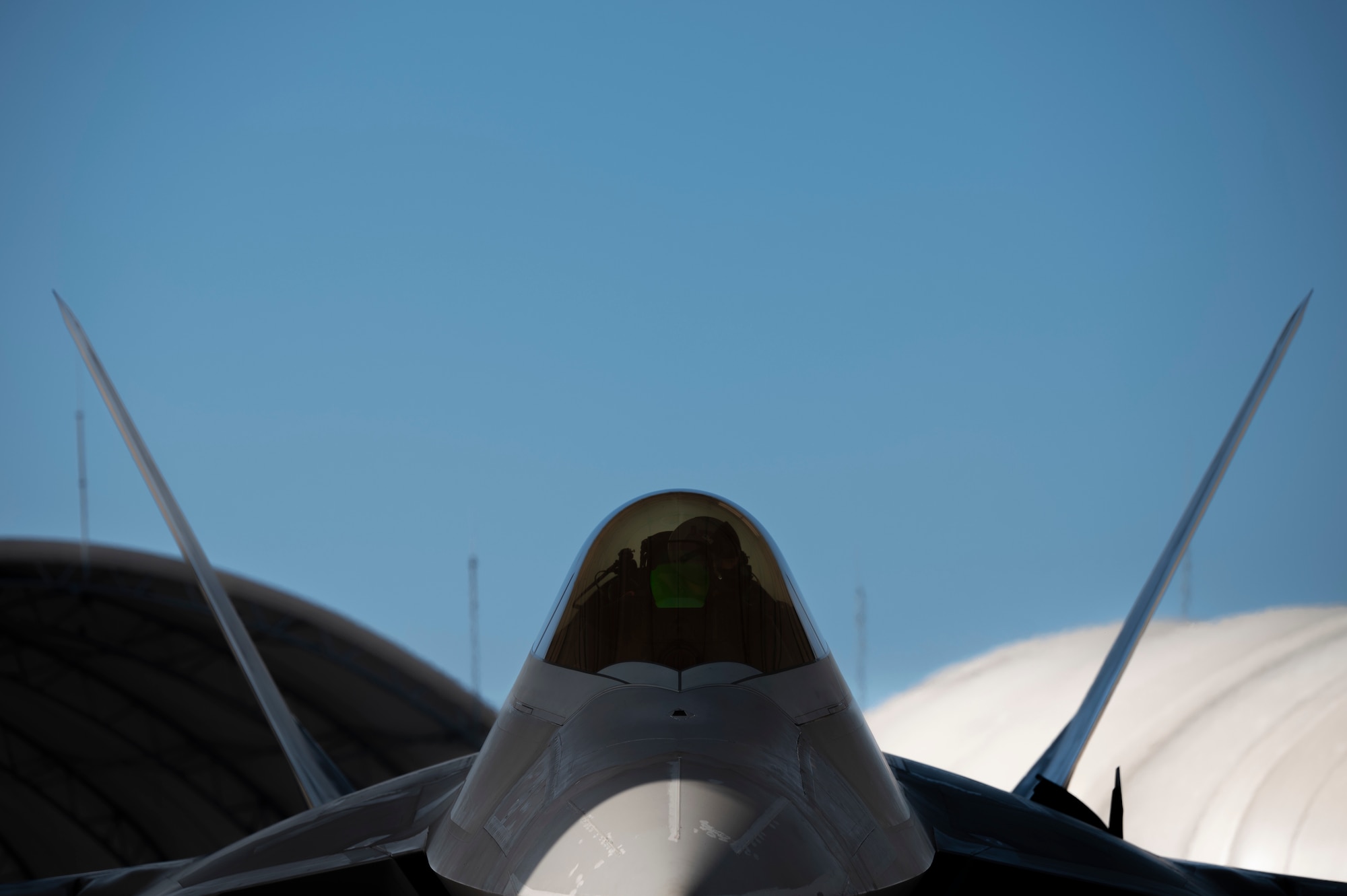 F-22 under a sunshade