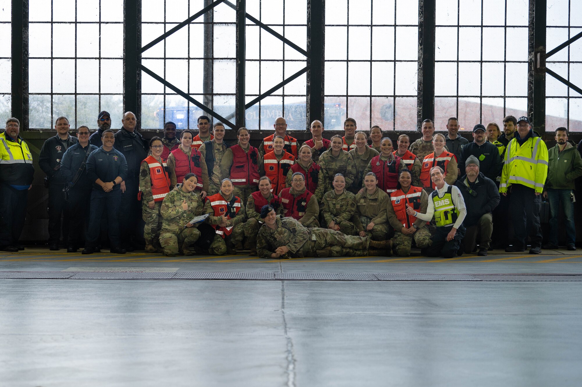 Airmen pose in group