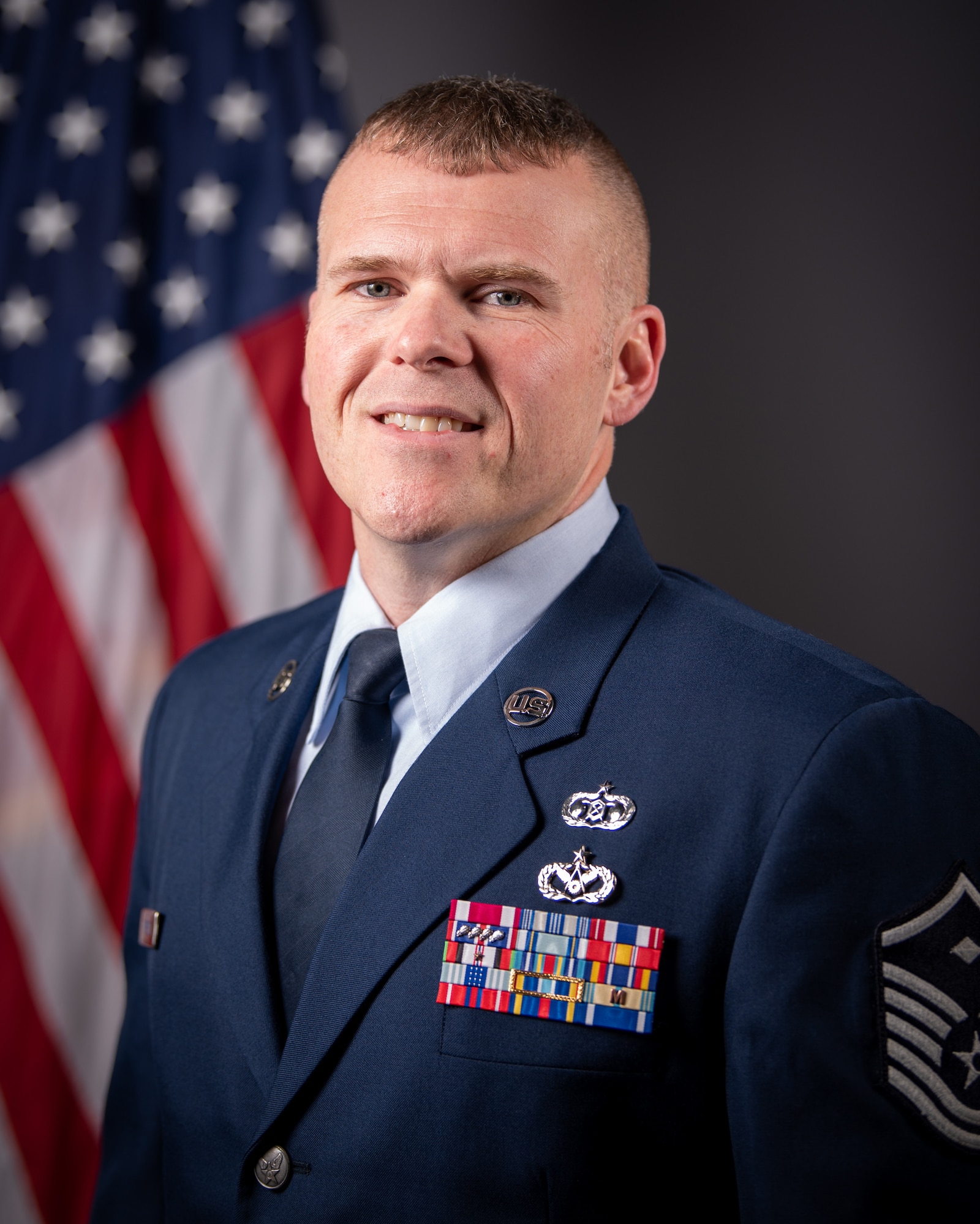 Master Sgt. Joshua Thompson of the 123rd Aircraft Maintenance Squadron has been selected as the Kentucky Air National Guard’s 2022 First Sergeant of the Year. Thompson amassed more than 500 hours as an instructor at Maintenance University, leading 325 service members through 12 days of training events and increasing the squadron’s overall aircraft proficiency. (U.S. Air National Guard photo by Master Sgt. Phil Speck)