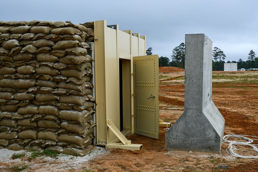 A force protection bunker shown with protective doors prior at the U.S. Army Corps of Engineers Engineer Research and Development Center’s test range prior to the Phase II Live-fire Experiment at Fort Polk, La., Mar. 10, testing the U.S. Army Central’s Bunker Retrofit project’s latest innovation designed to increase protection for service members throughout the U.S. Central Command’s area of operations.
