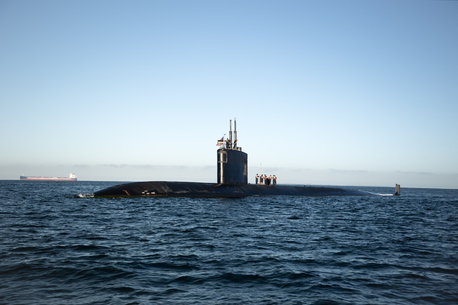 INDIAN OCEAN (March 15, 2023) - The Los Angeles-class fast-attack submarine USS Asheville (SSN 758) operates off the coast of Perth, Australia, March 15. Los Angeles-class submarines support a multitude of missions to include anti-submarine warfare, anti-surface ship warfare, surveillance and reconnaissance, and strike warfare. (Courtesy photo by Australian Department of Defence)