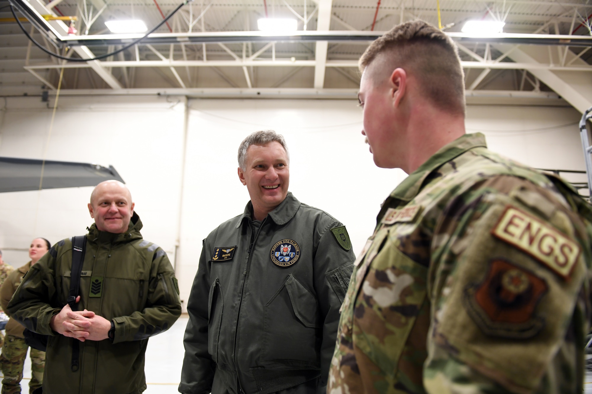 Col. Antanas Matutis, Lithuanian Air Force commander, visited with Airmen from the 193rd Special Operations Wing, March 21, 2023, in Middletown, Pennsylvania.