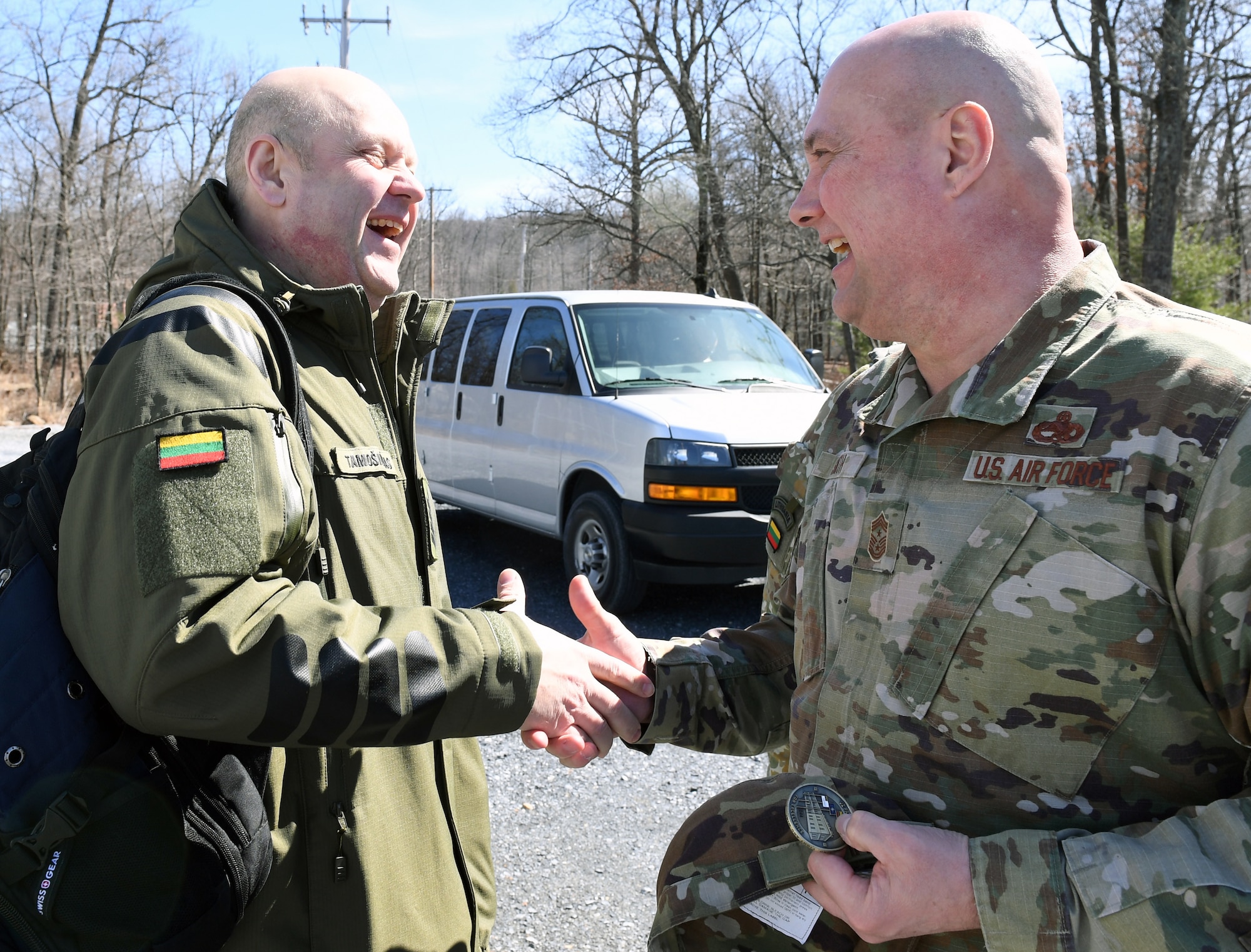Col. Antanas Matutis, Lithuanian Air Force commander, visited with Airmen from the 193rd Special Operations Wing, March 21, 2023, in Fort Indiantown Gap, Pennsylvania.