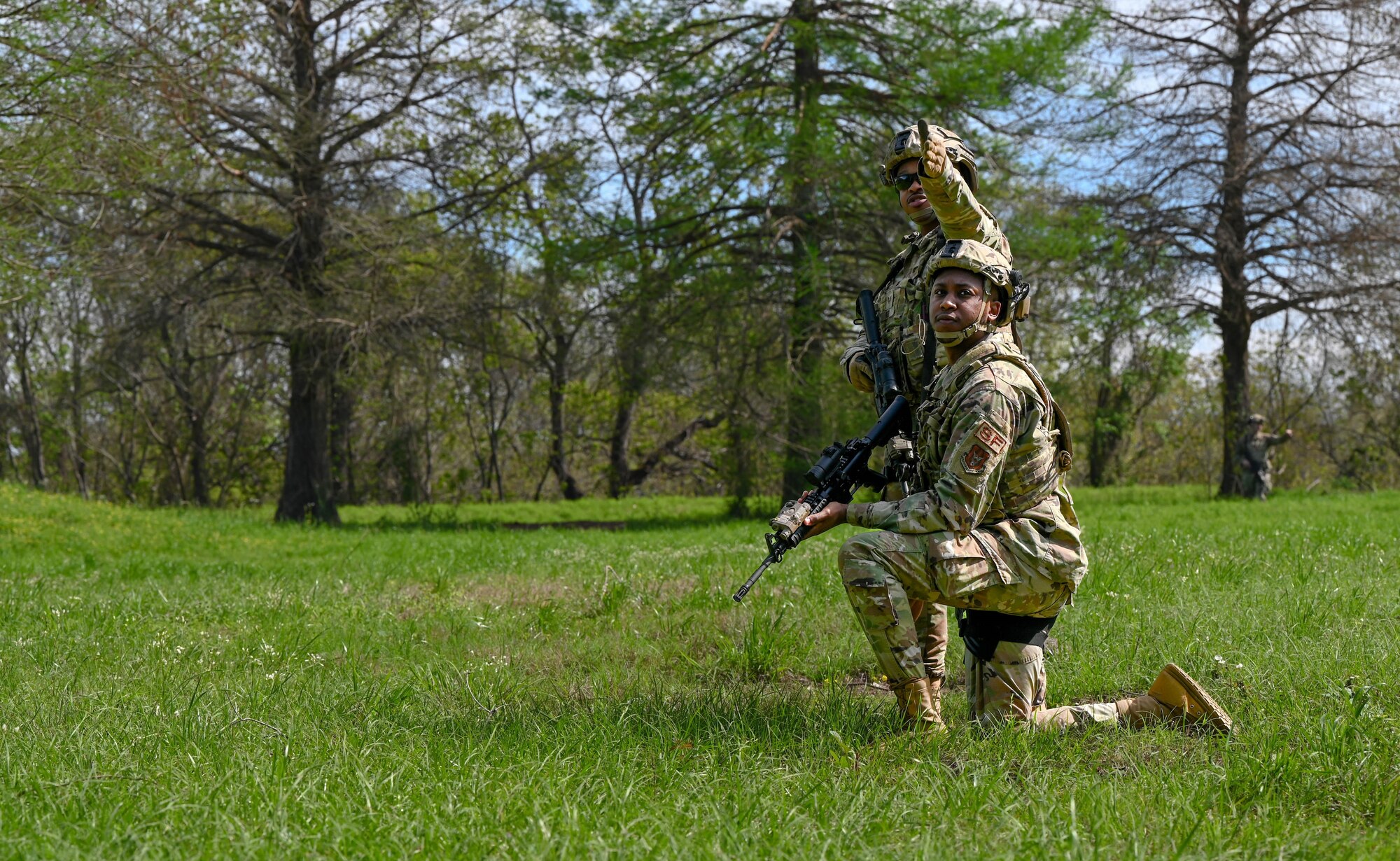 two people prepare for training