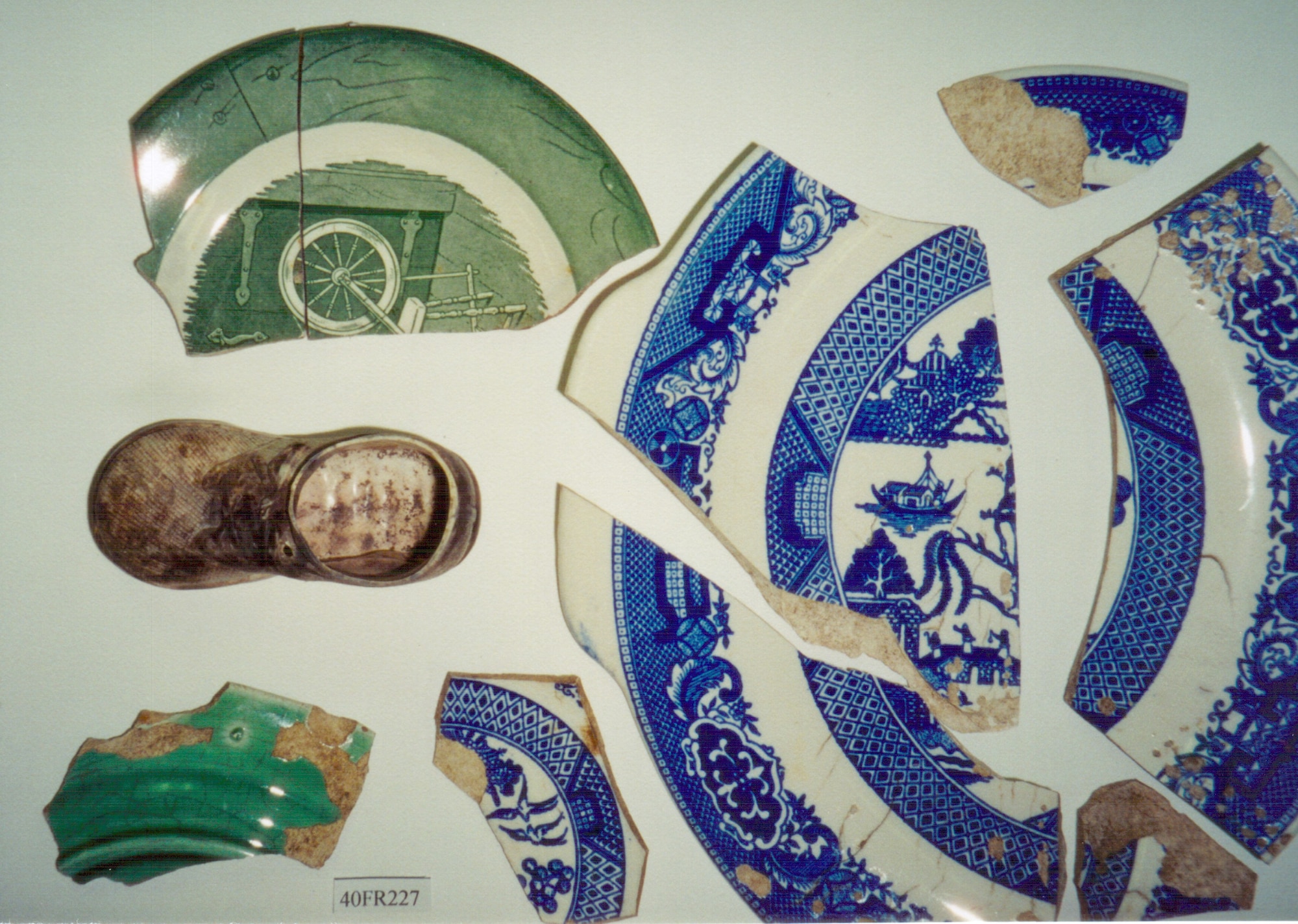 Ceramic artifacts discovered in 1997 from an archaeological site of an old farmstead at Arnold Air Force Base, Tenn., are seen here in a photo taken in 2004. (U.S. Air Force photo by Shawn Chapman)