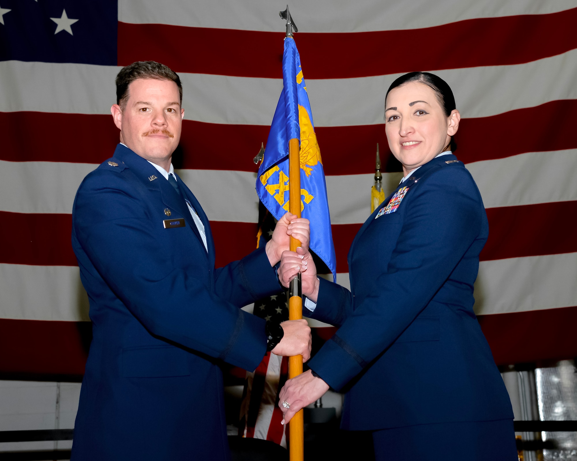 An image of an assumption of command ceremony.