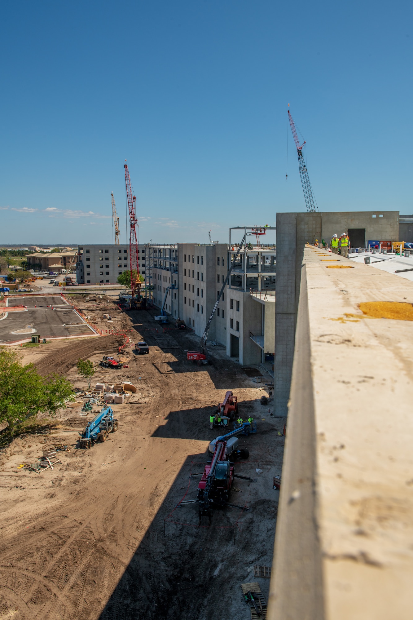 A construction sight in sunlight