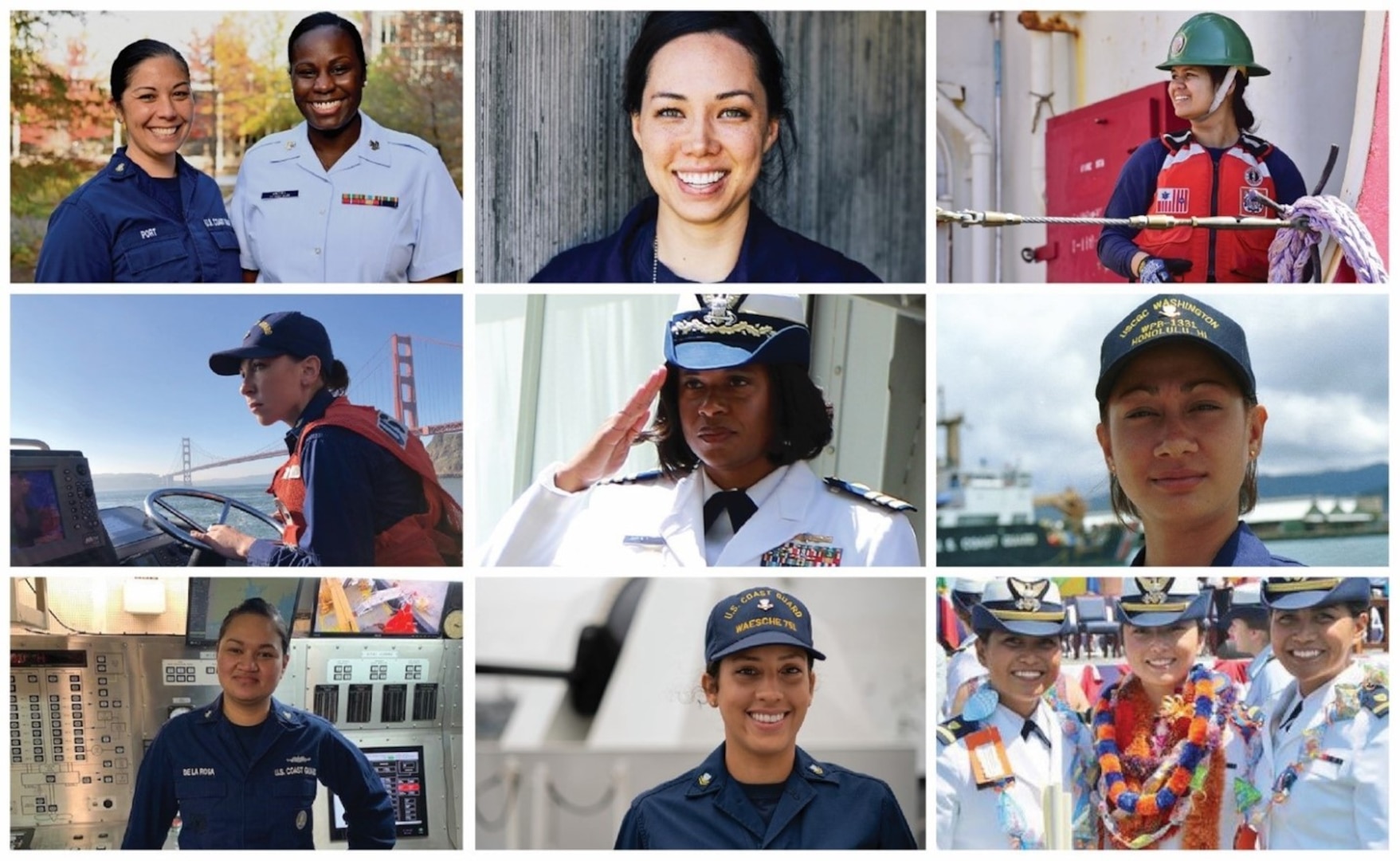 The Coast Guard has appointed 15 members to the newly established Advisory Board on Women in the Coast Guard. Consistent with guidance directed by Public Law 116–283, also known as the William (Mac) Thornberry National Defense Authorization Act for Fiscal Year 2021, the board will provide recommendations to the Commandant on matters relating to recruiting, retaining, advancing, and the wellbeing of women who serve in the Coast Guard. (U.S. Coast Guard Photo Illustration by the Office of Diversity and Inclusion).