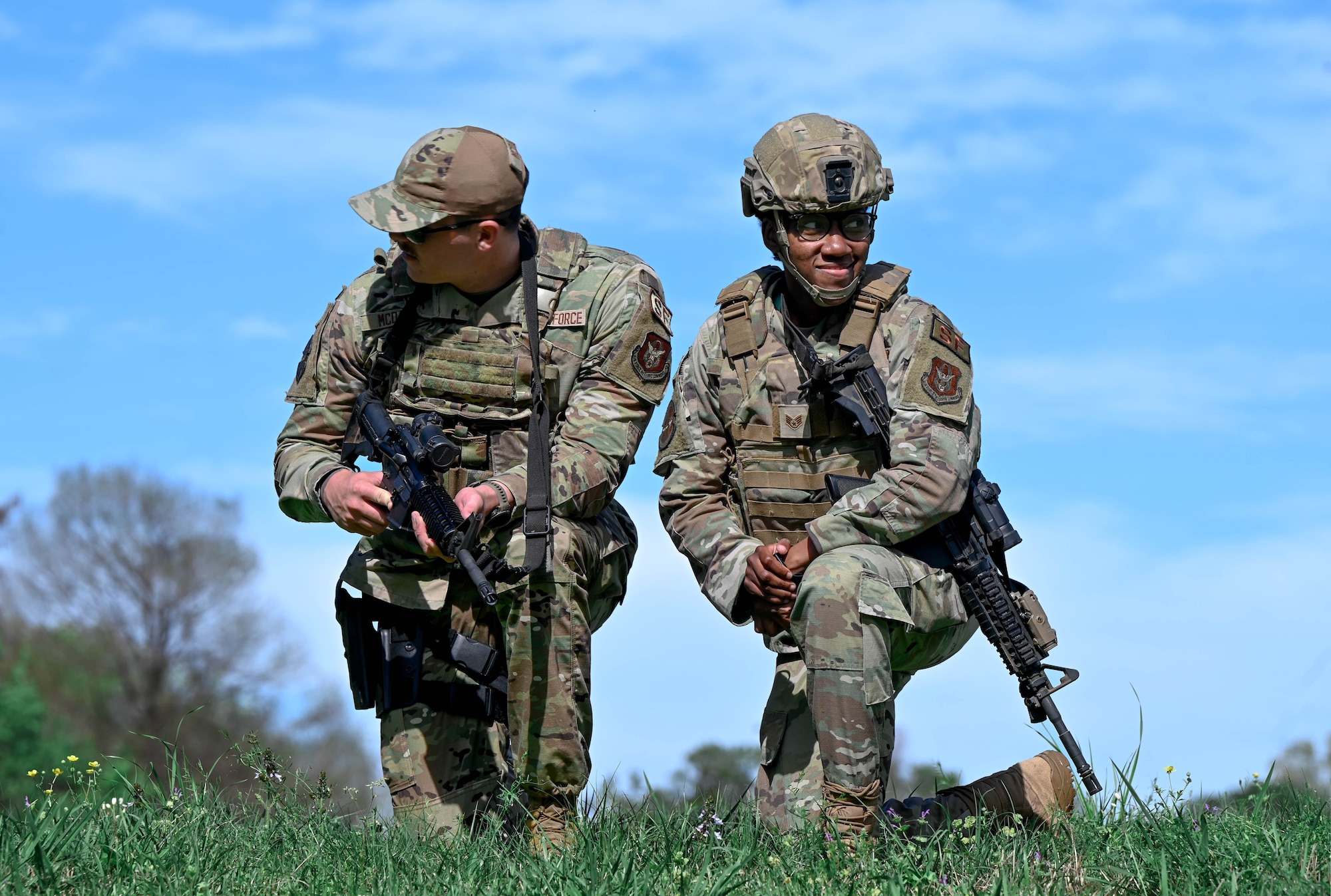 two people prepare for training