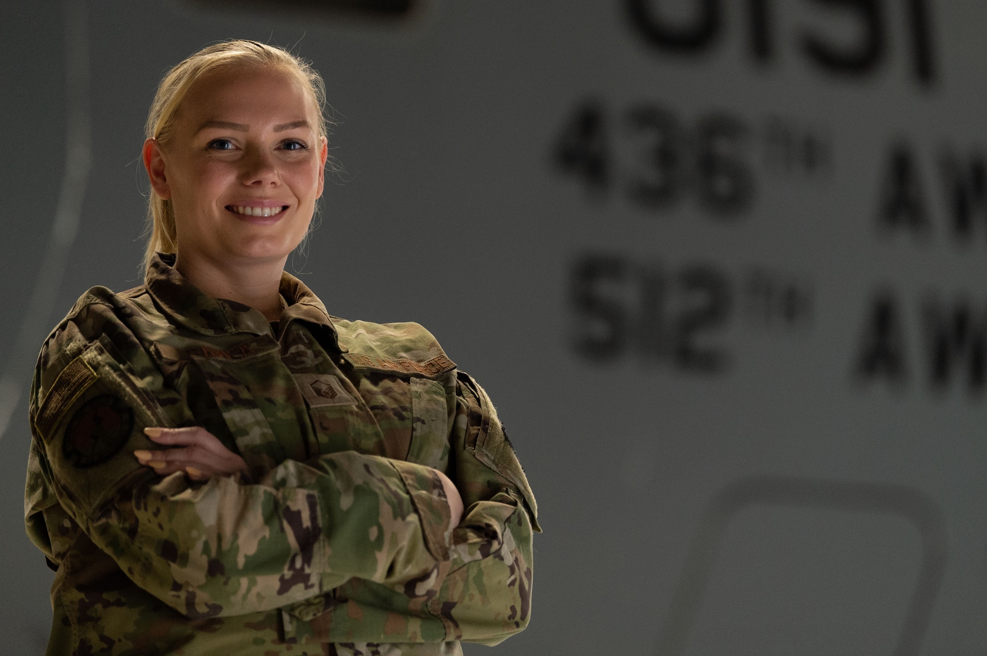 Master Sgt. Nicole Davila, 436th Maintenance Squadron aircraft fuel systems repair section chief, is in charge of a 30-person shop consisting of military, civilian and Air Reserve Technician personnel at Dover Air Force Base, Delaware, March 3, 2023. During Women’s History Month, Davila shared her challenges and successes working in a male-dominated career field. (U.S. Air Force photo by Roland Balik)