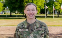 An Airman poses for a photo