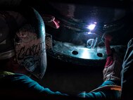 A Red Hill Bulk Fuel Storage Facility (RHBFSF) contractor welds a fuel pipe during repairs at Halawa, Hawaii, March 23, 2023. Joint Task Force-Red Hill is in phase three of its five-phase defueling plan where task force personnel are focused on completing repairs, quality control tasks, training and response preparation, the National Environmental Protection Act (NEPA) Environmental Assessment (EA), regulatory approvals and operational planning for such things as dewatering, repacking, and defueling to ensure a safe and expeditious defueling of the RHBFSF. (U.S. Navy photo by Mass Communication Specialist 2nd Class James Finney)