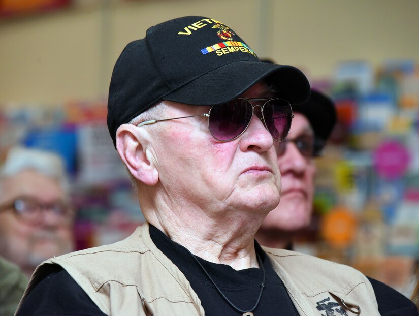 A U.S. veteran attends a Vietnam veterans recognition ceremony at Joint Base McGuire-Dix-Lakehurst, N.J., Mar. 29, 2023. The purpose of this ceremony was to honor and thank the veterans who served their country with courage and selflessness during the Vietnam War, as part of the nationwide effort to recognize their contributions and sacrifices. Since 2018, the Navy Exchange located on Joint Base MDL has been holding this annual ceremony, which has become an important tradition to express appreciation and respect for the brave men and women who risked their lives for the nation. (U.S. Air Force photo by Daniel Barney)