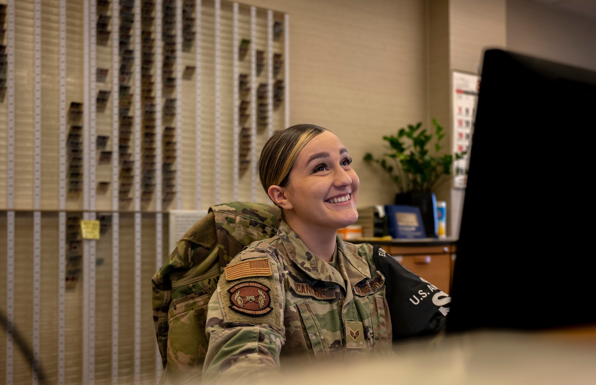 U.S. Air Force Senior Airman Elizabeth Scantlan, 51st Security Forces Squadron response force leader, poses for a photo in celebration of Women’s History Month at Osan Air Base, Republic of Korea, March 27, 2023.