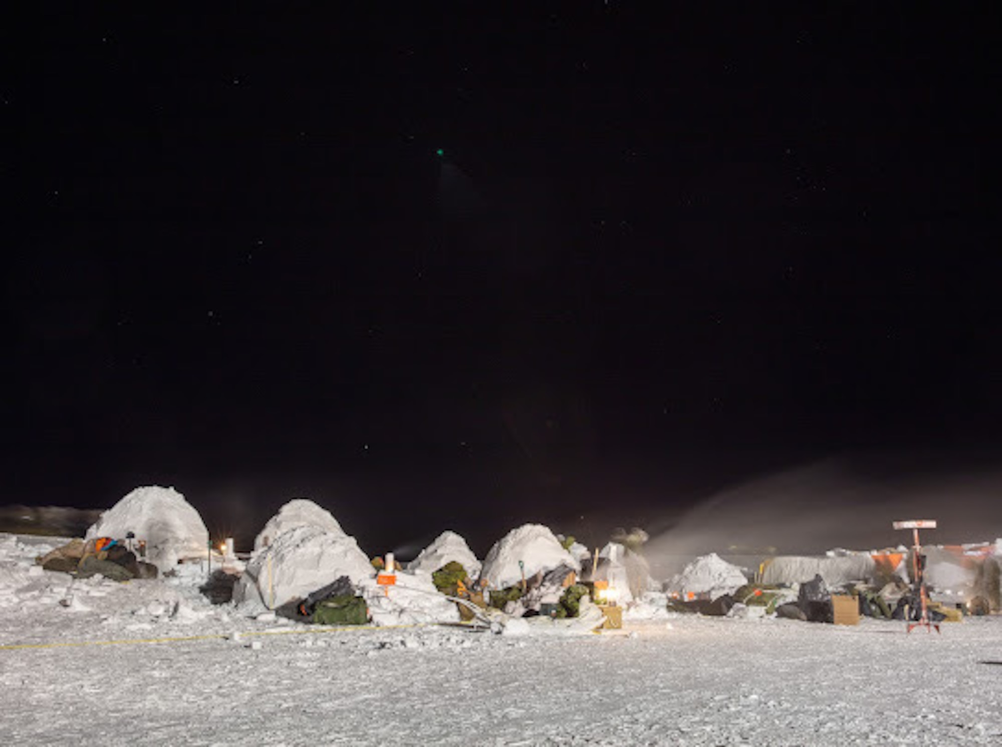 Members of the Canadian Air Operations Survival training course live in igloos for five-days and four-nights in Crystal City, Canada.