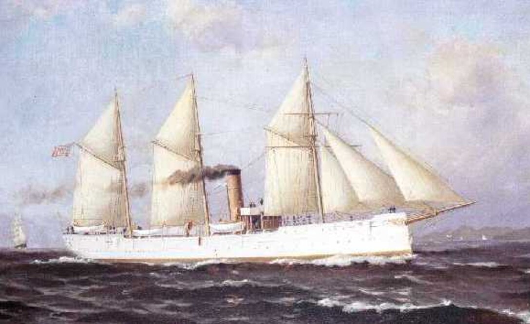 Painting commissioned of Revenue Cutter McCulloch when it first set sail in 1897. (Coast Guard Academy Collection)