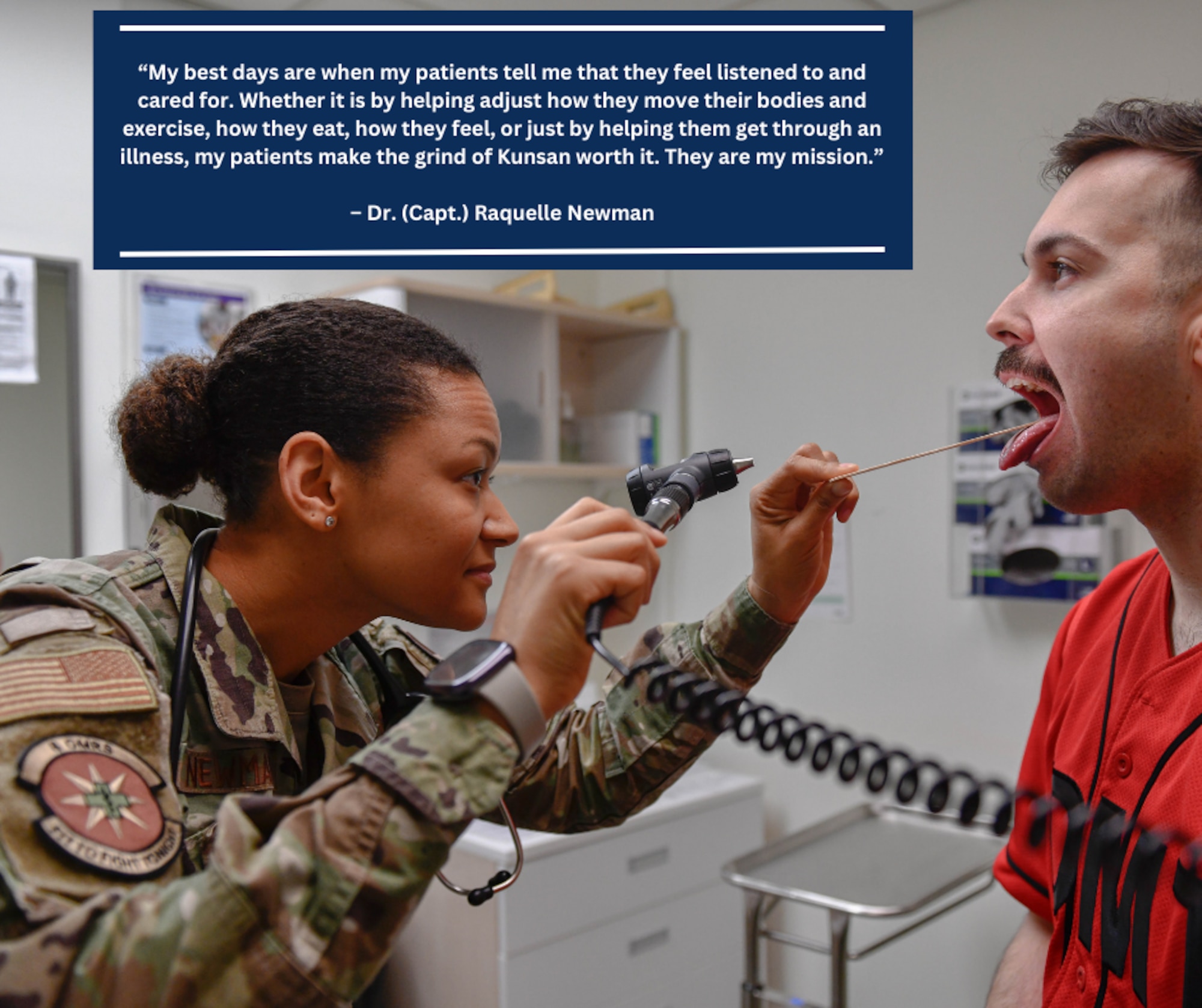 Woman performs medical checkup