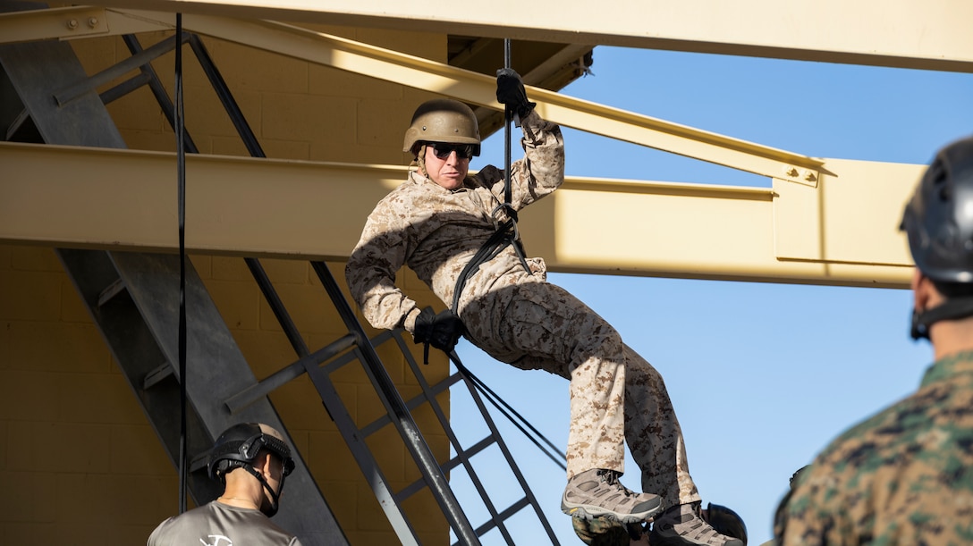 Educators from the Greater Chicago Area participate in the annual Educators' Workshop hosted by the United States Marines Corps, San Diego, California, Feb. 6, 2023. Every year the Marine Corps take educators from all over the country and show them what recruits go through to earn the title of Marine, as well as giving them all the knowledge of what the Marine has to offer as far as education, benefits, etc. (U.S. Marine Corps photo by Sgt. Dalton J. Payne)