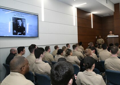 Honoring One of Their Own - Medal of Honor Recipient RMC Reeves is Remembered   
NCTAMS LANT Names Headquarters The Reeves Communication Center

Photo