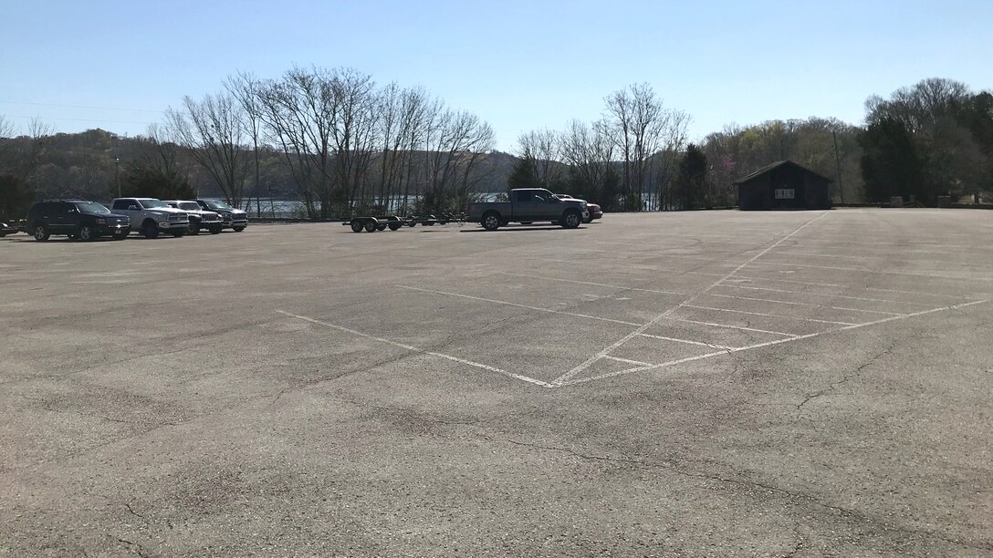 Pleasant Grove Recreation Area in Celina, Tennessee, is closing to all recreational use beginning on or around April 6, 2023, to repair, pave and stripe the parking lot.  The anticipated closure should last through April 20, 2023.  This timeframe may adjust based on weather. (USACE Photo by Park Ranger Sondra Carmen)