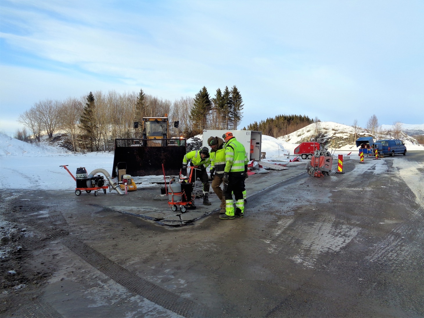 (March 15, 2023) Seabees from Naval Mobile Construction Battalion (NMCB) 1 Detail Nordic and personnel from Forsvarsbygg, the Norwegian Defense Estates Agency (NDEA), partnered together to conduct training on multiple cold weather construction efforts on Evenes Air Station and Ramsund Naval Base, Norway, March 15, 2023. CTF 68 headquartered in Rota, Spain, commands all Navy Expeditionary Forces in U.S. European Command and U.S. Africa Command areas of responsibility and is responsible for providing EOD operations, naval construction, expeditionary security, and theater security efforts in direct support of U.S. Naval Forces Europe-Africa and U.S. Sixth Fleet.