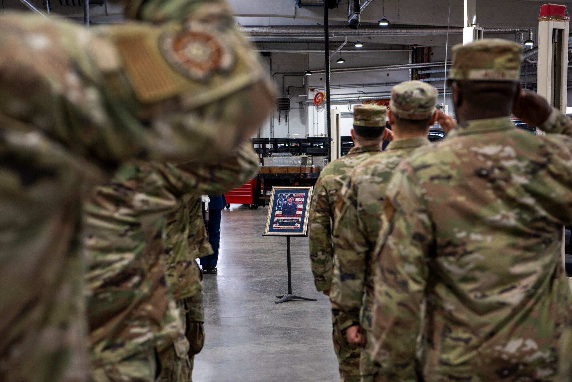 Airmen salute portrait.