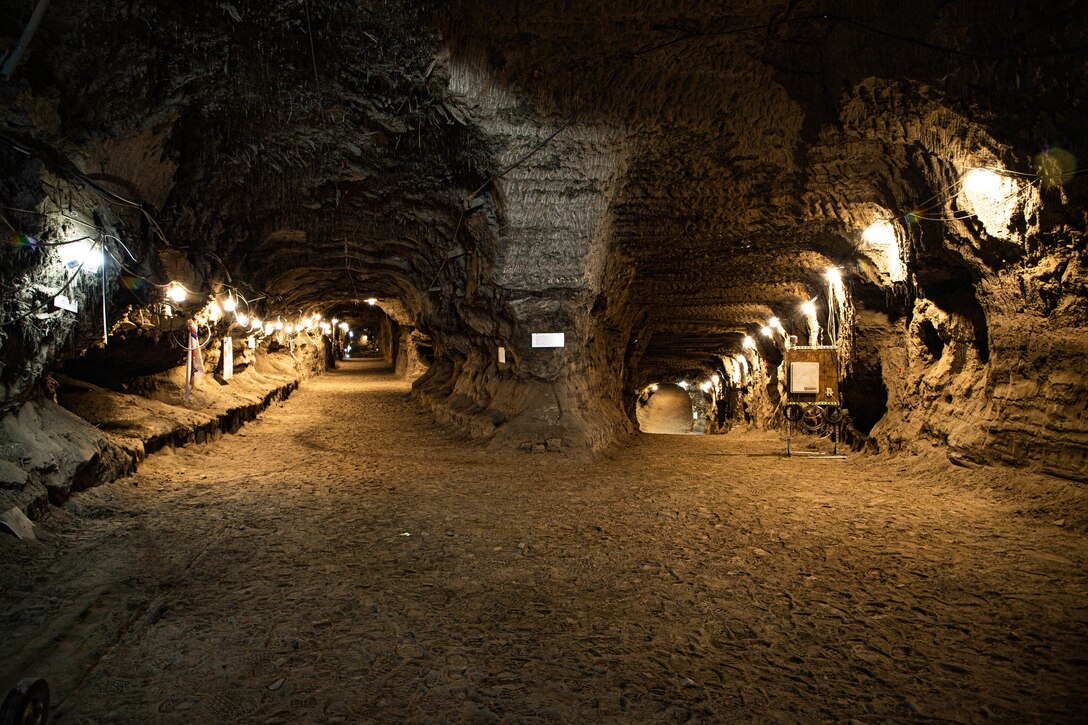 A split within the permafrost tunnel.